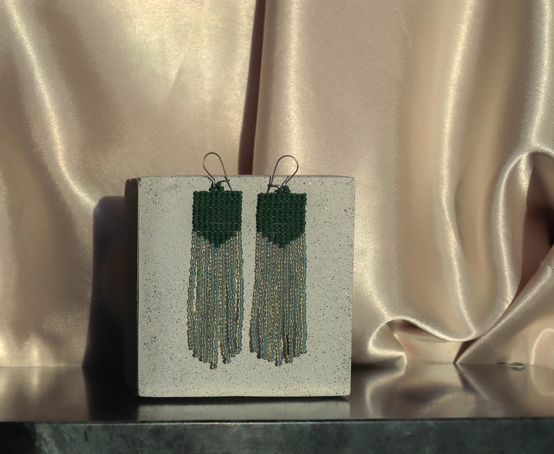 Margarita Handwoven Beaded Jewelry / Seed beads / Statement Earrings image 1