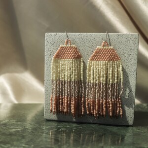 Martha Handwoven Beaded Jewelry / Seed beads / Statement Earrings image 2