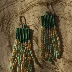Margarita Handwoven Beaded Jewelry / Seed beads / Statement Earrings image 3
