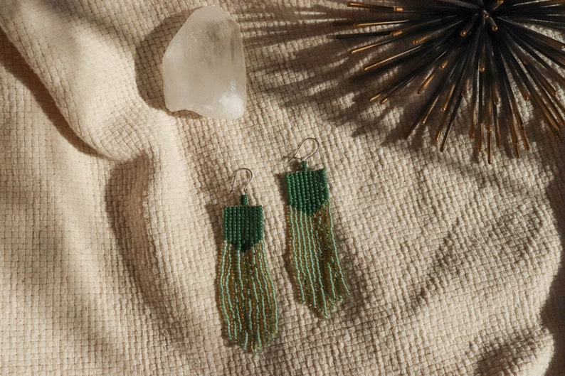 Margarita Handwoven Beaded Jewelry / Seed beads / Statement Earrings image 4