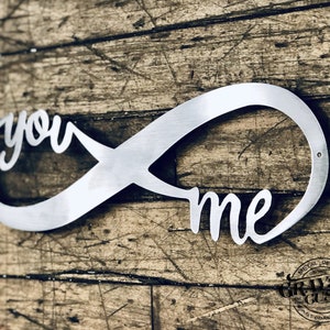 You and Me Metal Infinity Sign / Rustic Farmhouse Decor / Metal Wall Art / Wedding, Anniversary, Valentines Gift / Housewarming, love gift image 1