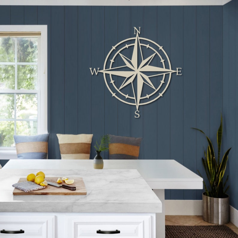 Metal Compass Rose Metal Wall Art Unique Compass Design Etsy
