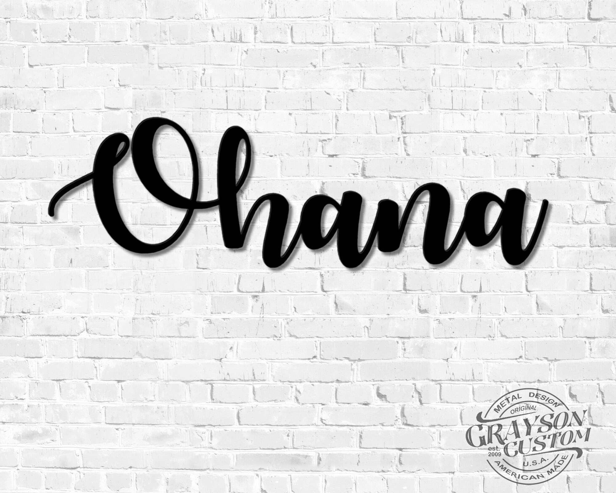 Ohana Script Metal Word Sign Rustic Metal Ohana Sign Etsy