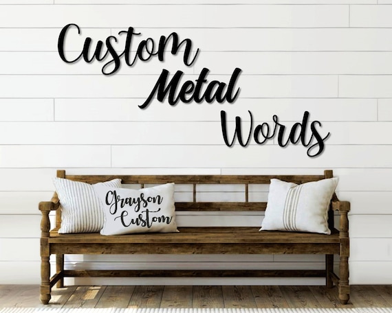 Custom Name Script Metal Sign Single Line Personalized Metal - Etsy