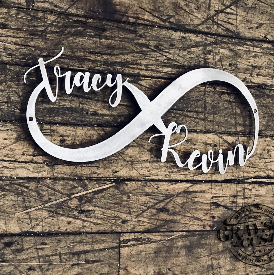 Personalized Infinity Script Sign | Custom Metal Wall Art | Wedding ...