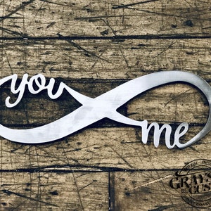 You and Me Metal Infinity Sign / Rustic Farmhouse Decor / Metal Wall Art / Wedding, Anniversary, Valentines Gift / Housewarming, love gift image 2