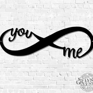 You and Me Metal Infinity Sign / Rustic Farmhouse Decor / Metal Wall Art / Wedding, Anniversary, Valentines Gift / Housewarming, love gift image 4
