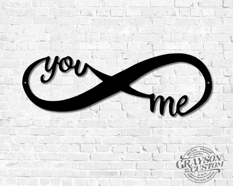 You and Me Metal Infinity Sign / Rustic Farmhouse Decor / Metal Wall Art / Wedding, Anniversary, Valentines Gift / Housewarming, love gift image 4