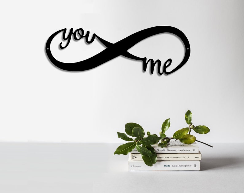 You and Me Metal Infinity Sign / Rustic Farmhouse Decor / Metal Wall Art / Wedding, Anniversary, Valentines Gift / Housewarming, love gift image 5