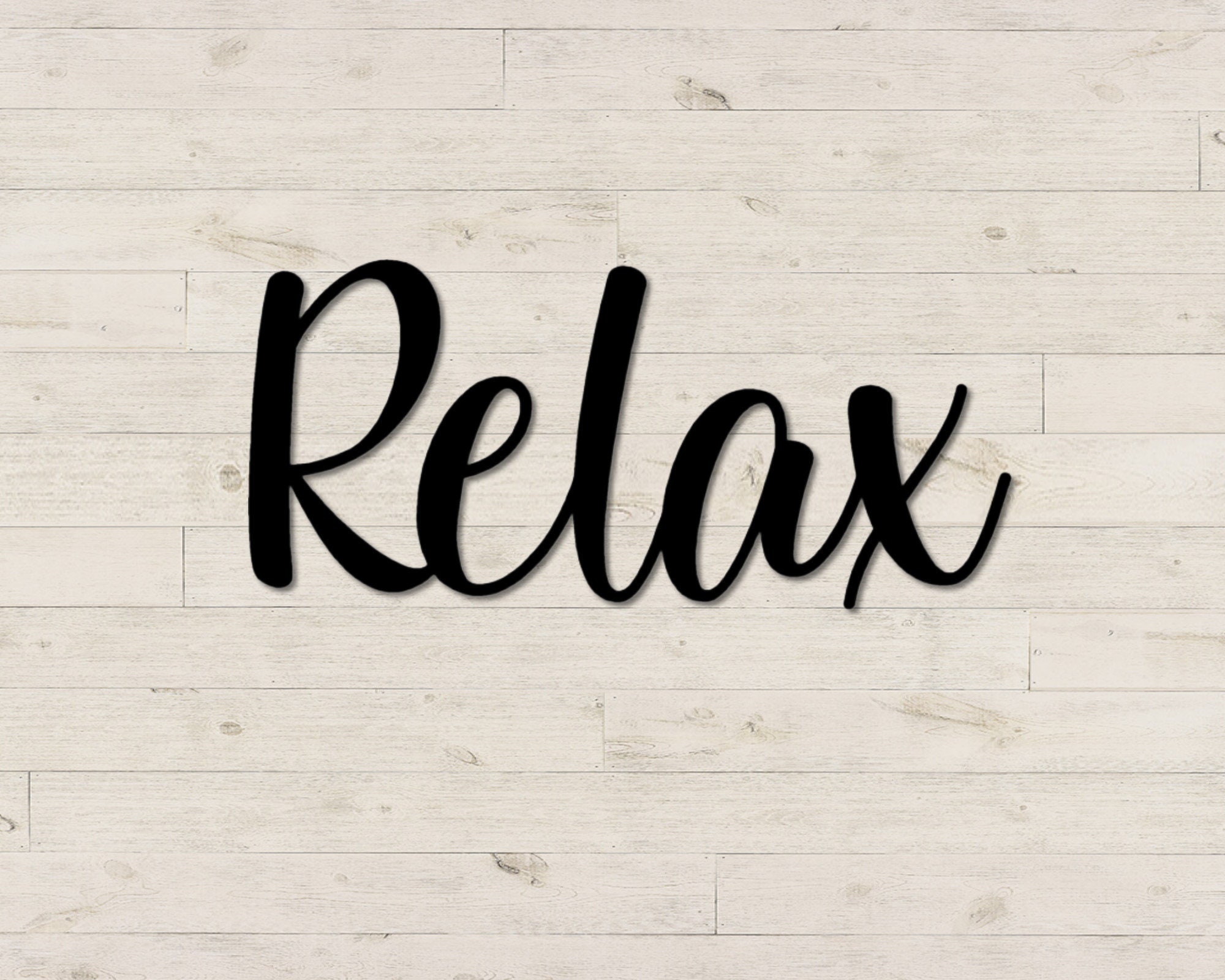 Relax In Cursive Kembara Cursive Relax Metal Word Art Rustic Welcome Sign Farmhouse ...
