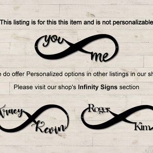 You and Me Metal Infinity Sign / Rustic Farmhouse Decor / Metal Wall Art / Wedding, Anniversary, Valentines Gift / Housewarming, love gift image 3
