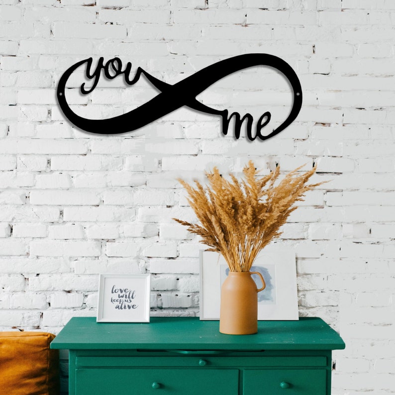 You and Me Metal Infinity Sign / Rustic Farmhouse Decor / Metal Wall Art / Wedding, Anniversary, Valentines Gift / Housewarming, love gift image 6
