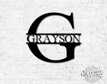 Personalized Custom Monogram Roman Name Sign - Rustic Farmhouse Decor - Wedding, Anniversary, or Housewarming Gift - Metal Wall Art