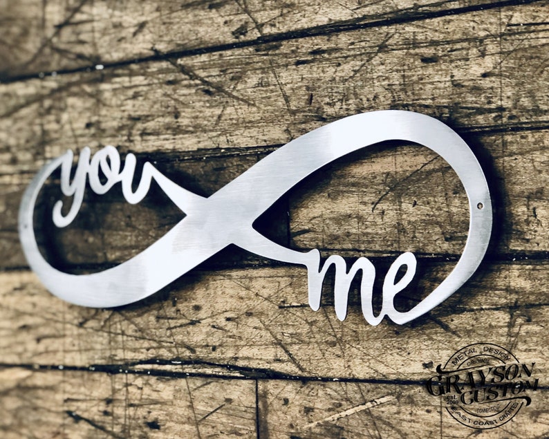 You and Me Metal Infinity Sign / Rustic Farmhouse Decor / Metal Wall Art / Wedding, Anniversary, Valentines Gift / Housewarming, love gift image 1