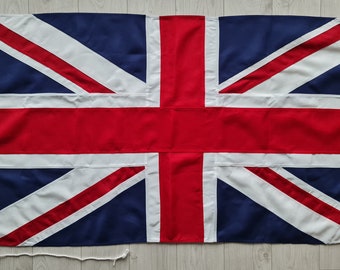 Union Jack flag 5x3ft sewn stitched MoD woven cotton like outdoor fabric  rope and toggle fixture