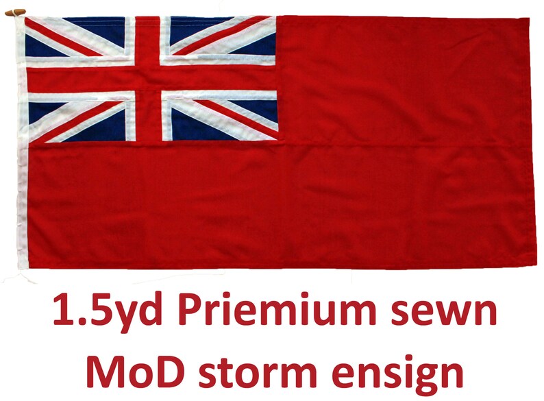 thumbnail image 2 of Red Ensign – Traditionally Sewn MoD Approved Marine Flag – Premium Grade Woven – 0.75yd 2 of 4