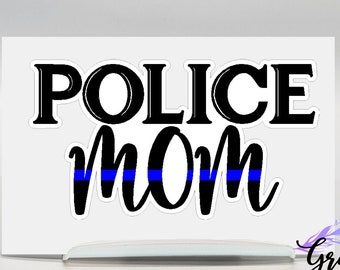 Proud Mom Blue Line flag decal, Sunflower car decal, Leo Mom, back the blue sunflower, waterproof sticker for waterbottle, police mom gifts