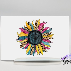 Multicolored Sunflower car decal, Outdoor vinyl decal sticker, waterproof sticker for water bottle, mandala sunflower car decal