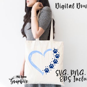 Paw print Heart SVG Dog Mom Cut fichier
