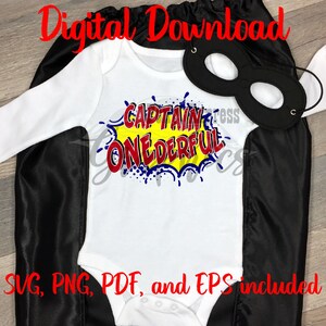 1st Birthday SVG, Captain ONEderful SVG, Superhero birthday shirt, First birthday svg