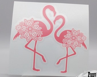 Flamingo Car Decal, Flamingo Sticker for Water Bottle, Mandala Wall Art