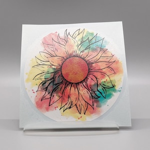 Sunflower car decal. watercolor sunflower sticker.  sunflower vinyl decal sticker, waterproof tumbler decal, large wall decal