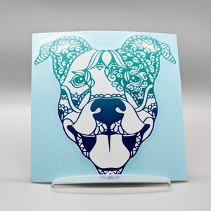 Pitbull car decal, pitbull Sticker, Dog Mom decal, Paw Print vinyl decal, pitbull mandala.