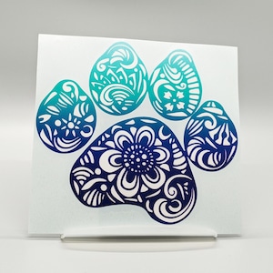 Pawprint Decal, Dog Mom Decal, Paw print vinyl decal, Dog Mom gift for women, pawprint sticker