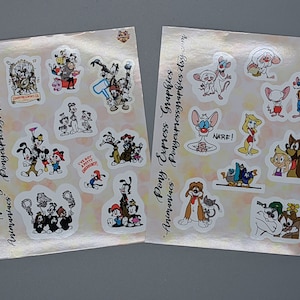 Animaniacs Sticker, Sticker sheet bundle pack,  Cartoon Stickers, scrapbook sticker, cute stationary sticker
