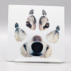 Wolf car decal, Wolf Pawprint Car Decal, wolf sticker, gift for wolf lover, wolf vinyl decal, sticker for laptops and tumblers