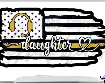 Thin Gold Line Decal, 911 Dispatcher decal, Dispatcher gift women, EMS Car decal, first responder decals, cool sticker for car window