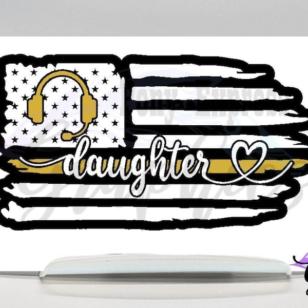 Thin Gold Line Decal, 911 Dispatcher decal, Dispatcher gift women, EMS Car decal, first responder decals, cool sticker for car window