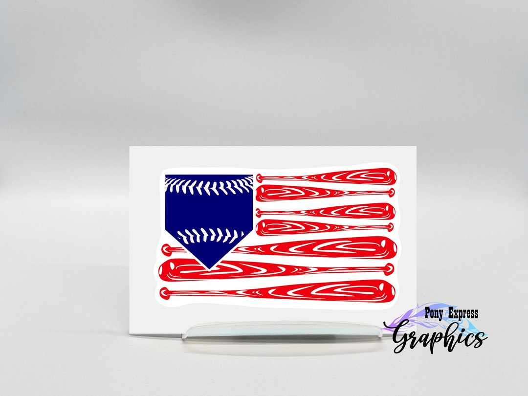 Baseball Sticker, Baseball Bat and Plate Decal, American Sports ...