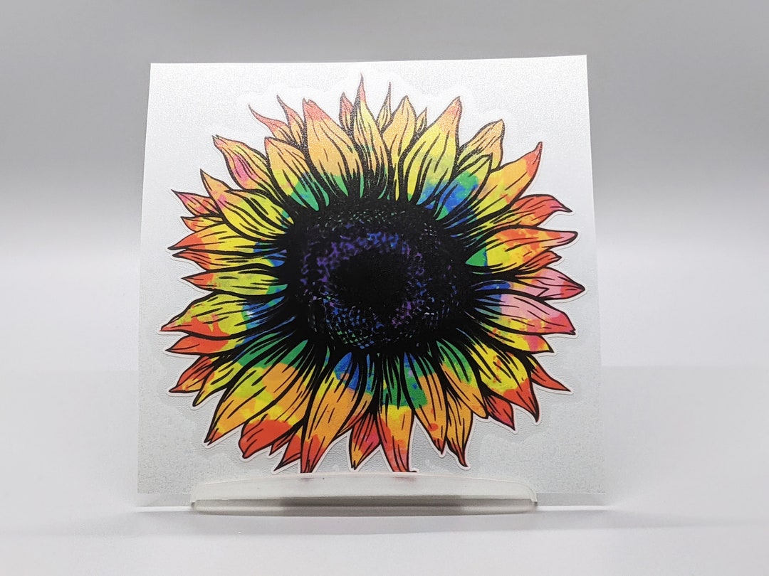 Sunflower Vinyl Car Decal, Sunflower Gift for Her, Waterproof Sunflower