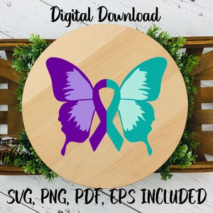 Sensibilisation au suicide svg, Papillon SVG, santé mentale svg, ruban svg