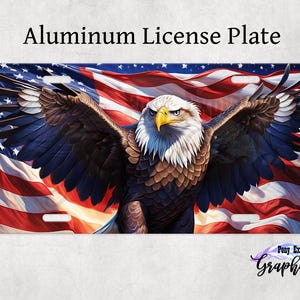Bald Eagle Front License Plate, novelty car tag, outdoor plate for cars, vanity plate, custom patriotic license plate
