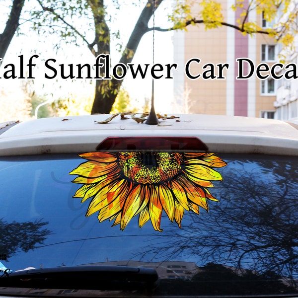 Sunflower car decal, sunflower vinyl decal sticker, sunflower sticker