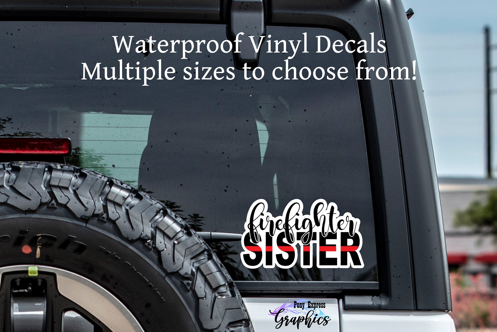 Multi Red Line Sticker Firefighter Sister Sticker, Red Line Flag Decal, Firefighter Sibling ...