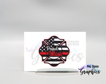 Fireman shield decal, Firefighter mom gift, Red Line flag decal, Sunflower vinyl decal sticker, Thin Red Line Sticker, first responder gift