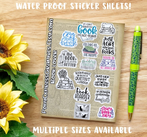 Book nerd sticker, book lover gift, book stickers for teachers, funny stickers for planner, cute stationary sticker