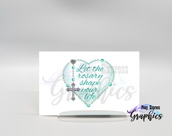 Let the rosary shape your life sticker, Catholic sticker gift for mom, catholic laptop decal, confirmation gift for teen, religious sticker