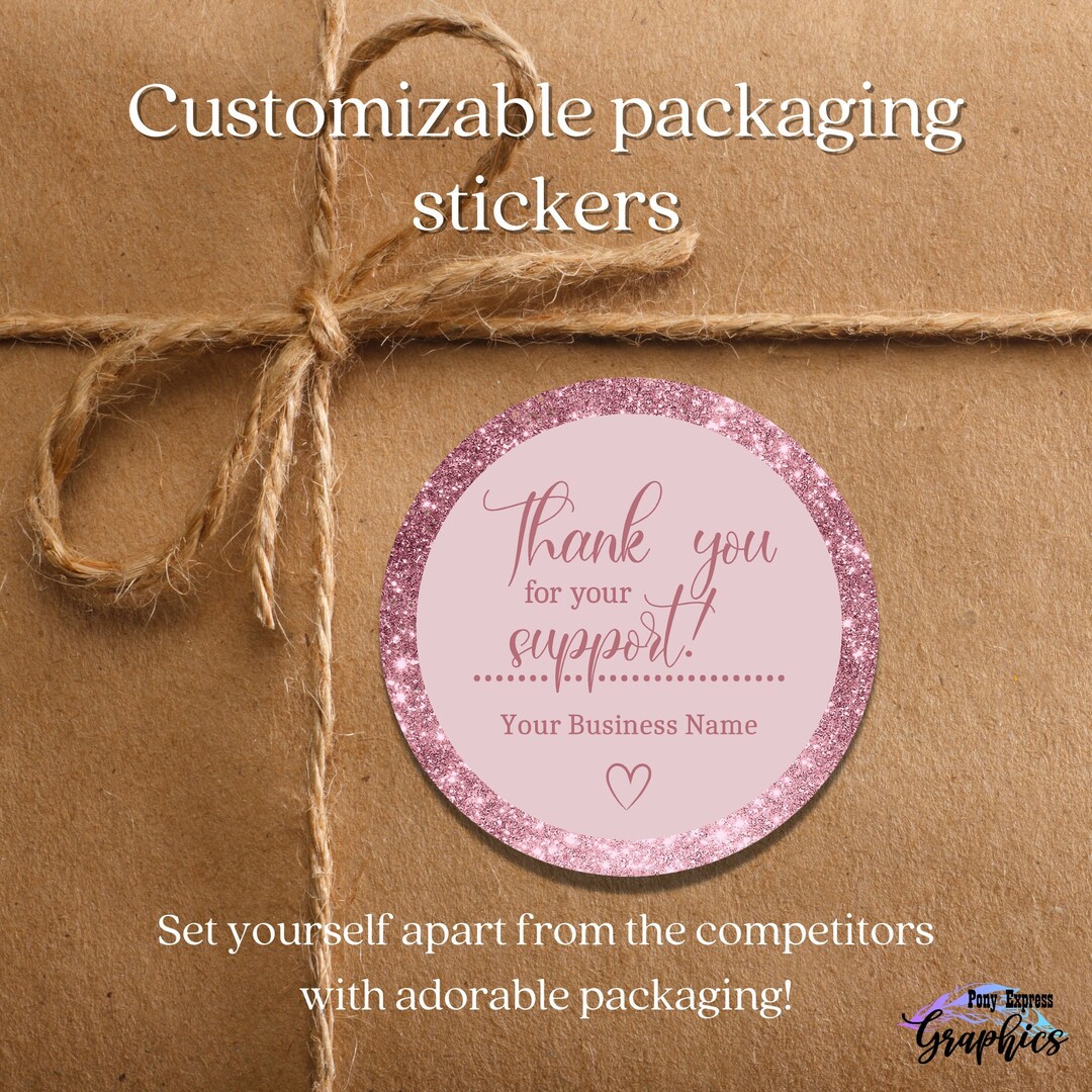 60 Rose Gold Thank You for Your Order Stickers, Thank You for Your ...