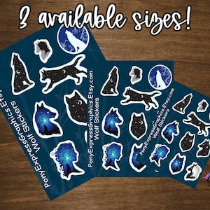 wolf sticker sheet, waterproof wolf stickers, wolf car decal, bujo sticker sheet, animal sticker sheet, scrapbook sticker