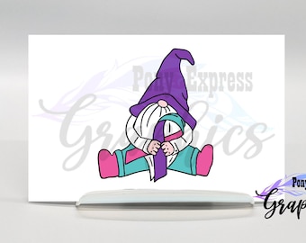 Thyroid Cancer car accessory, thyroid cancer decal, gnome decal, gnome awareness decal, warrior gift for women