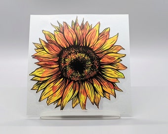 Sunflower car decal, sunflower vinyl decal sticker, sunflower sticker