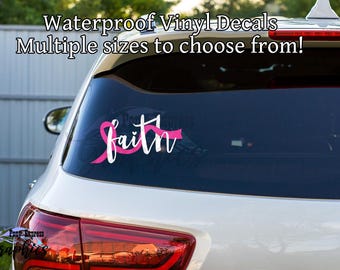 Breast Cancer awareness ribbon decal, awareness vinyl decal, Awareness ribbon sticker, warrior gift for women, breast cancer gift