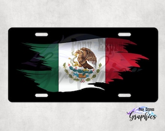 Patriotic Mexican Flag car tag, outdoor plate for cars, vanity plate, custom patriotic license plate, Hispanic heritage vehicle decor