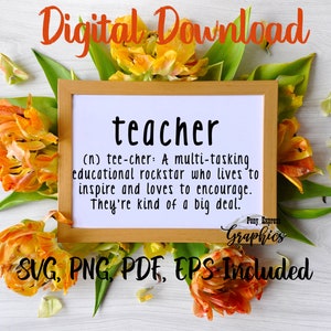 Teacher Definition Funny teacher digital download cut file educator svg cricut file