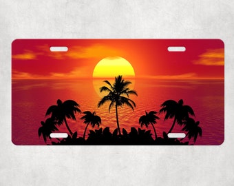 Personalized beach sunset car tag, outdoor plate for cars, vanity plate, custom license plate