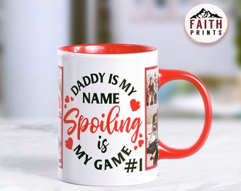 Taza con foto personalizada / Regalo para el Día del Padre, "Mimar es mi juego"